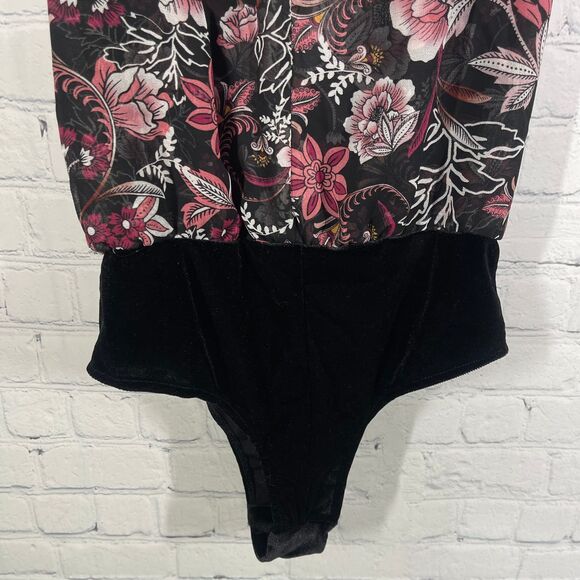 Misa Bodysuit Women XS Sleeveless Sheer Floral Cottage Whimsical Prairie Top - Picture 9 of 16